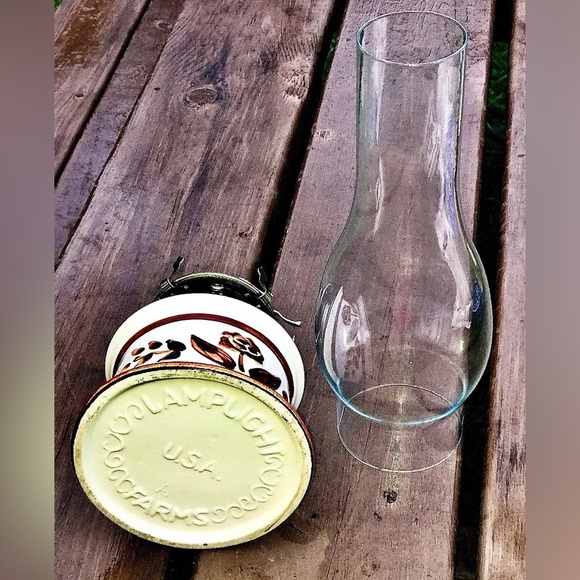 Vintage Unused LAMPLIGHT FARMS Glazed Ceramic Kerosene Oil Lantern Lamp - Picture 6 of 9